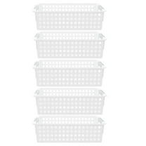 5pcs Plastic Hollow Storage Baskets Home Storage Baskets Storage Containers