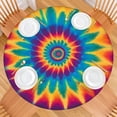 thumbnail image 2 of Colorful Tie Dye Mandala Pattern Round Fitted Tablecloth with Elastic Edge,Dining Table Cover Waterproof,Outdoor Round Tablecloth for Camping,Dining,Indoor and Outdoor, 2 of 7