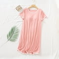 thumbnail image 2 of Admvng Womens Nightgown Short Sleeve Casual Built In Bra Sleepshirts with Soft Homewear Sleepwear Dress M-2XL, 2 of 9