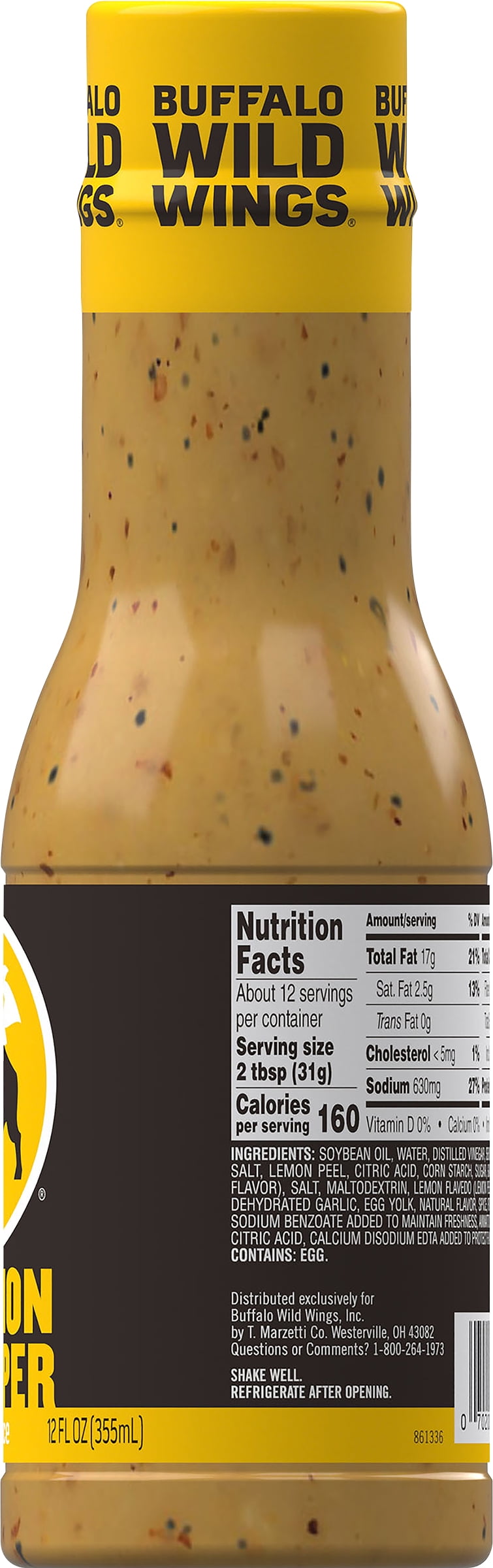 Buffalo Wild Wings Lemon Pepper Sauce, 12 fl. oz.