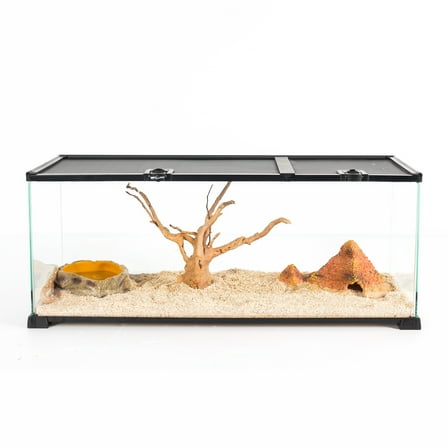 20 Gallon Full Knock Down Glass Reptile Terrarium with Double Covers