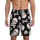 thumbnail image 1 of Balery black white Skull bone Pantalones cortos de pijama de punto de algodón para hombre con cinturilla y bolsillos-Medium, 1 of 6