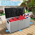 thumbnail image 4 of Seizeen Deck Box, 75 Gallon Outdoor Storage Box Waterproof, Resin Toy Box Storage Furniture for Garden Pool Indoor, 4 of 8