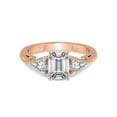 thumbnail image 3 of 2 Carat IGI Certified Emerald Shape Lab Grown Diamond Engagement Ring | 14K Rose Gold | Leona Three stone Side Pear Shape Lab Diamond Ring | FG-VS1-VS2 Quality Friendly Diamonds, 3 of 5