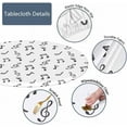 thumbnail image 3 of Music Note Round Table Cloth Cover Melody Singing Song Clef Tunes Black and White Notes Tablecloth for Indoor Outdoor Picnic Party Fit for 40"-44" Round Tables, 3 of 6