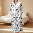 thumbnail image 2 of Women's Fleece Plush Robe Long Warm Plush Bathrobe Loungewear Jacket Printed Comfort Robe, 2 of 5