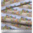 thumbnail image 2 of Soimoi Blue Rayon Fabric Landscape & City Digital Print Fabric by the Yard 42 Inch Wide, 2 of 3