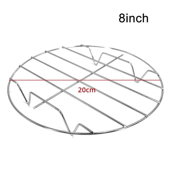 8 Inch Air Fryer Rack Cooking Steaming Cooling Multi-Purpose Stainless Steel Round Rack Cross Wire w Stand Cookware Fit for Air Fryer Pressure Cooker Canning