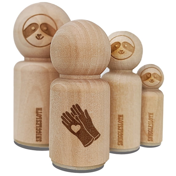 Caring Rubber Gloves Sanitizing Heart Rubber Stamp for Scrapbooking Crafting Stamping - Small 3/4 Inch