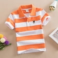 thumbnail image 4 of Boys School Uniform Polo Shirts Solid Color Quick Dry Short Sleeve Uniform Shirt Kids Summer Lightweight Comfy Athletic Clothes Saffron 100, 4 of 4