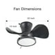 thumbnail image 2 of Ocioc - Ventilador de techo silencioso con luz LED, control remoto de gran volumen de aire de 22 pulgadas para cocina, dormitorio, comedor, patio, 2 of 5