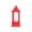 A002- Patriotic Flag Tinsel Garland, variant on Outdoor Lantern, Tealight Candle Holder, Flameless Candle Decorative Lantern, Small Decorative Lamp with Metal Ring Handle, Lightweight Plastic 3.5X2.5 in Red Fixture with Clear