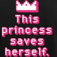 thumbnail image 3 of CafePress - This Princess Saves Herself Women's Dark Pajamas - Women's Short Sleeve Print T-Shirt and Pants Dark Cotton Pajama Set, 3 of 7