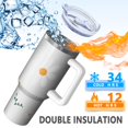 thumbnail image 5 of 40oz Tumbler with Handle and Straw, Vacuum Insulated Stainless Steel Travel Mug, Fits Car Cup Holder, Daisy Floral Print, 5 of 6
