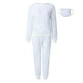 thumbnail image 6 of ZAZYULZ Going Out Sets for Women Ladies Autumn And Winter Sequins Small Fragrance Leisure Sports Long Sweater Pencil Pants Respirator Three Piece Suit(White,Xl), 6 of 9