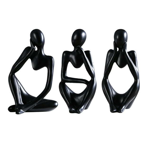 Figuras abstractas de resina coleccionables de escultura de arte abstracto de 3 uds para sala de estar JShteea Libre de BPA