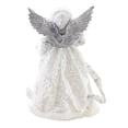 thumbnail image 2 of Roman 18" White and Silver Angel Christmas Tree Topper, Unlit, 2 of 3