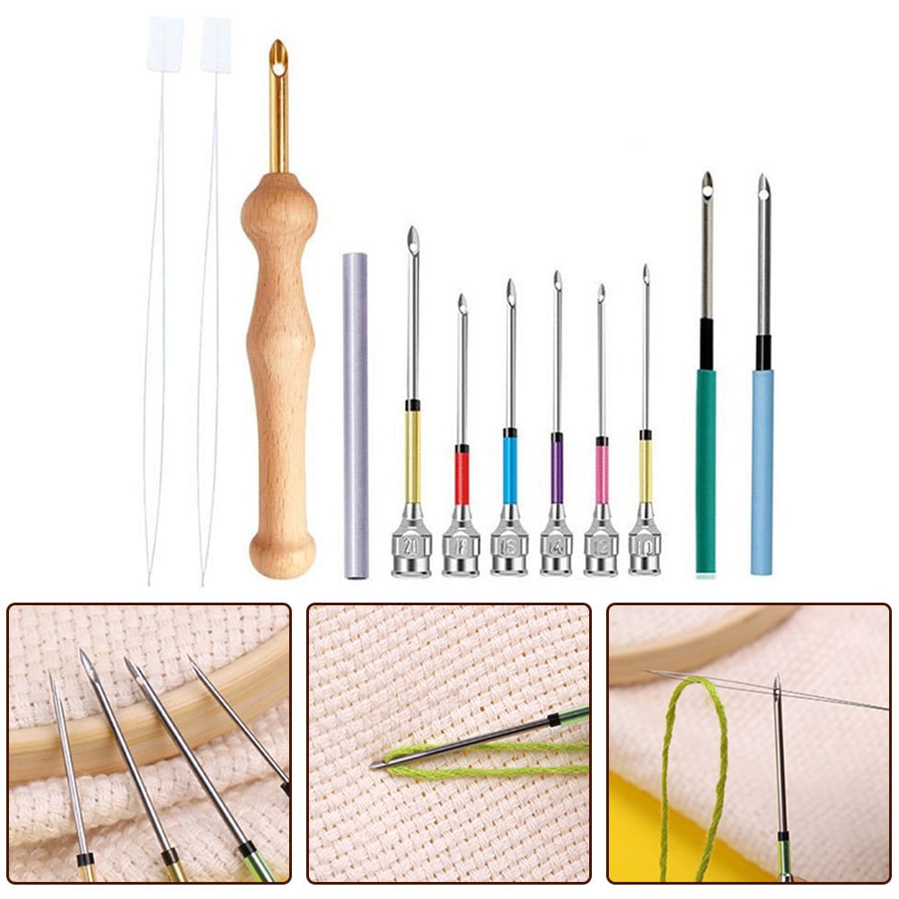 Craft with Ease Complete Embroidery Punch Needle Kit with Various Sizes