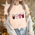 thumbnail image 4 of VgaVtl Womens Tee Shirts Plus Size Short Sleeve Graphic Tops for Women Trendy Romantic Going Out Lightweight Casual Tops,Beige L, 4 of 6