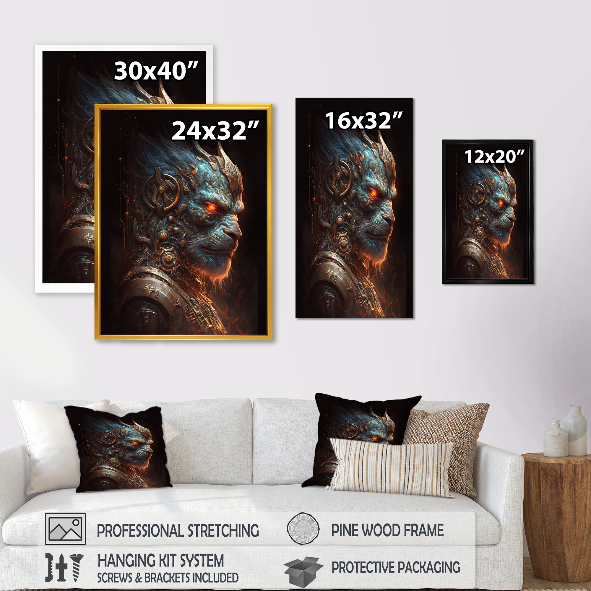 Designart Gangster Gorilla III Canvas Wall Art