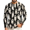 thumbnail image 4 of Mens Halloween Shirt Raglan Long Sleeve Crew Neck Funny Ghost Graphic Comfortable Casual Halloween Costumes, 4 of 5