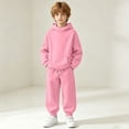 thumbnail image 5 of BRGZLK Girls Sweatsuit Sets Fall Clothes 2026 Casual Comfort Solid Color Long Sleeve Hooded Pollover Sweatshirt and Wide Leg Sweatpants Tracksuit Teen Trendy Clothes Pink 10-11 Years, 5 of 8