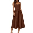 thumbnail image 2 of TAGOLD Womens Camis Sleeveless V-Neck Dress Solid Color Backless Elegant Summer Fashion Wear, 2 of 5