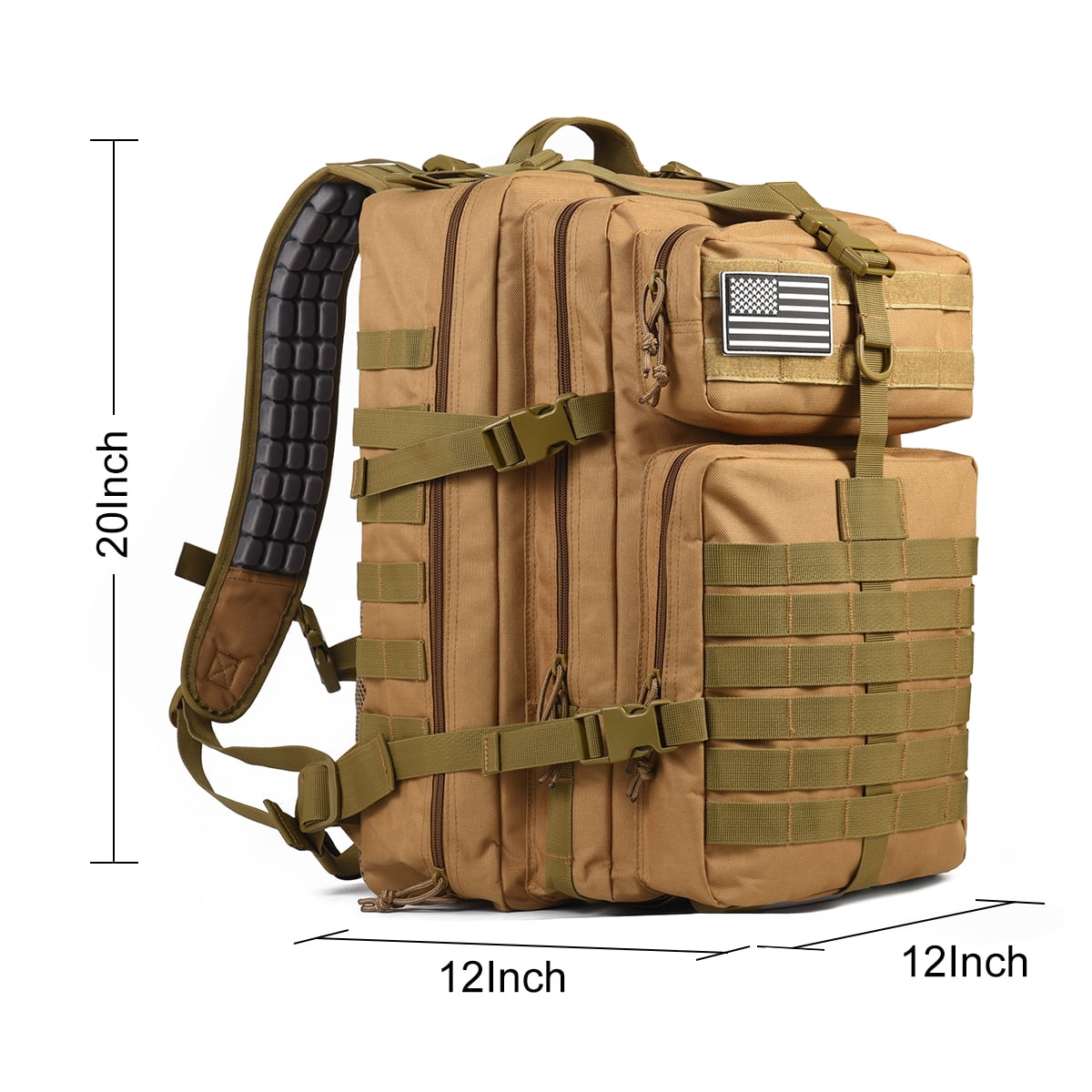 Military Tactical Backpack 45L Army 3 Day Assault Pack Molle Bag Heavy