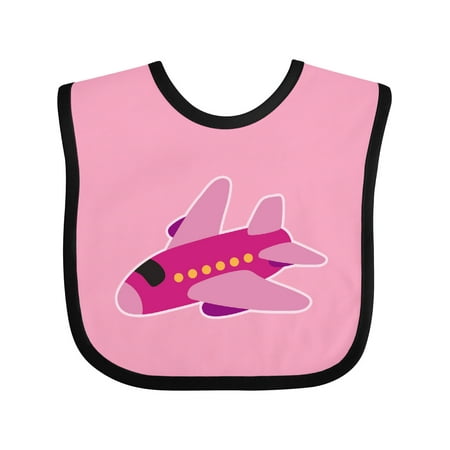 

Inktastic Girls Pink Airplane Pilot Gift Baby Girl Bib