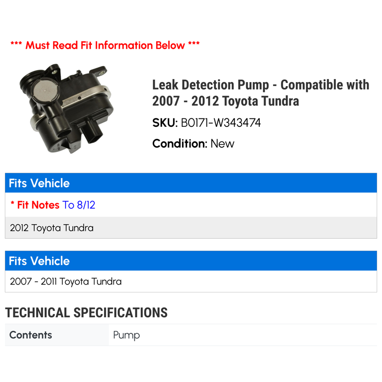 Leak Detection Pump - Compatible with 2007 - 2012 Toyota