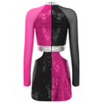thumbnail image 4 of Jhaoyu 60's Fancy Dress for Women Color Block Sparkly Sequins Mini Dress Stage Show Outfits Hot Pink 4XL, 4 of 5
