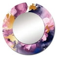 thumbnail image 2 of Designart "Têtes en Violet et Rose" Fractals Violets Grand Miroir Rond - Miroir Rond Décor Mural - Miroir Imprimé Charmant 29 Pouces x 29 Pouces Pouces, 2 of 5