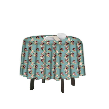 

eloria Floral Printed Round Table Cloth Resistant Washable Decorative Table Cover for Dining Table
