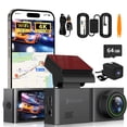 thumbnail image 1 of LINGLUCKY 4K Camara para Carro con WiFi | Tarjeta SD 64GB |GPS-HDR，DashCam para Auto Delantera Trasera con Vigilancia en Estacionamientos 24H, Control de App, Visión Nocturna, Ángulo Ancho 170°, 1 of 5