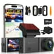 thumbnail image 1 of LINGLUCKY 4K Camara para Carro con WiFi | Tarjeta SD 64GB |GPS-HDR，DashCam para Auto Delantera Trasera con Vigilancia en Estacionamientos 24H, Control de App, Visión Nocturna, Ángulo Ancho 170°, 1 of 5