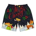 thumbnail image 3 of Uemuo Merry Christmas Elk Pattern Men's Swim Trunks Hawaiian Beach Bathing Suit Swimsuits Beach Quick-Dry Shorts with Pockets-Small, 3 of 9