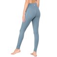 thumbnail image 2 of Made by Johnny Women's Peached Front Seamless Leggings with Side Pocket Full-Length Yoga Pants M ICE_BLUE, 2 of 6