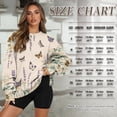 thumbnail image 6 of HELLHERO Flower Butterfly Print Women Crewneck Sweatshirt, Oversized Pullover Clothes Long Sleeve Sweatshirt Fall Fashion Tops Size XXL, 6 of 7