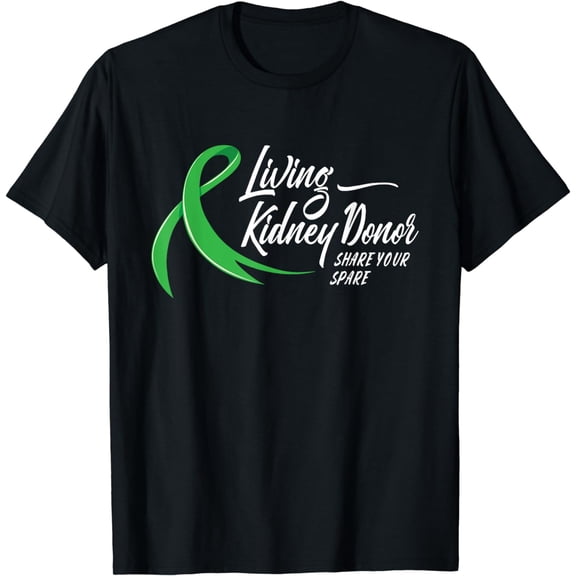 t-shirt Living Kidney Donor Share Your Spare - Transplant Donation T-Shirt mens,black,women,funny,journey,Crew Neck, Short Sleeve,printing