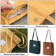 thumbnail image 3 of Bolso de lona Bolso de pana para mujer Cartera bandolera de lona, bolsillo interior Verde oscuro+marrón claro, 3 of 5