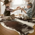 thumbnail image 3 of YJ.GWL Faux Cowhide Area Rug Soft Carpet Animal Print Rugs for Bedroom Living Room Home Decor,2.3'x3.6',Coffee, 3 of 5
