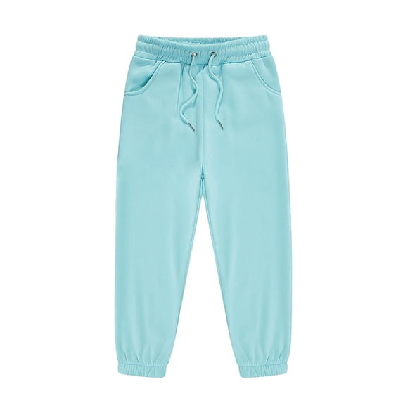 RTKFRFLM Kids Fleece Jogger Pants Boys Girls Solid Cotton Athletic Sweatpants Warm Relaxed Fit Active Trousers with Pockets
