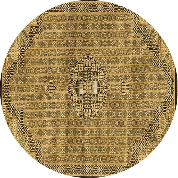 Ahgly Company Indoor Round Persian Brown Traditional Area Rugs, 8' Round