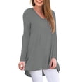 thumbnail image 2 of Anygrew Women's Long Sleeve V Neck Shirts Casual Fall Tunic Tops Blouse, 2 of 6