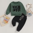 thumbnail image 2 of HCNTES Toddler Baby Boy Outfit Sweatshirt Top Pants Set Birthday Infant Fall Winter Clothes 6 9 month clothes for boys(Green,6-12 Months), 2 of 9