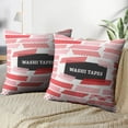 thumbnail image 3 of LALILO Throw Pillow Covers Pink Red And White Tape Strips With Cushion Cover 18" x 18", 2 Pack, 3 of 6