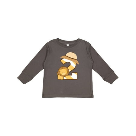 

Inktastic 2nd Birthday Safari Lion 2 Year Old Gift Toddler Boy or Toddler Girl Long Sleeve T-Shirt