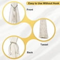 thumbnail image 4 of Uxcell Sujetadores de Cortina, Paquete de 2 Sujetadores de Cortina Elegantes Hechos a Mano con Clips Decorativos de Borlas, Beige, 4 of 7