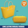 thumbnail image 3 of SUN NINJA Rubber Tote Bag - Plastic Beach Bag XL - Extra Large Rubber Bags and Totes - Waterproof and Sandproof EVA Tote Bag for Boat or Swim - Washable - Yellow, 3 of 8