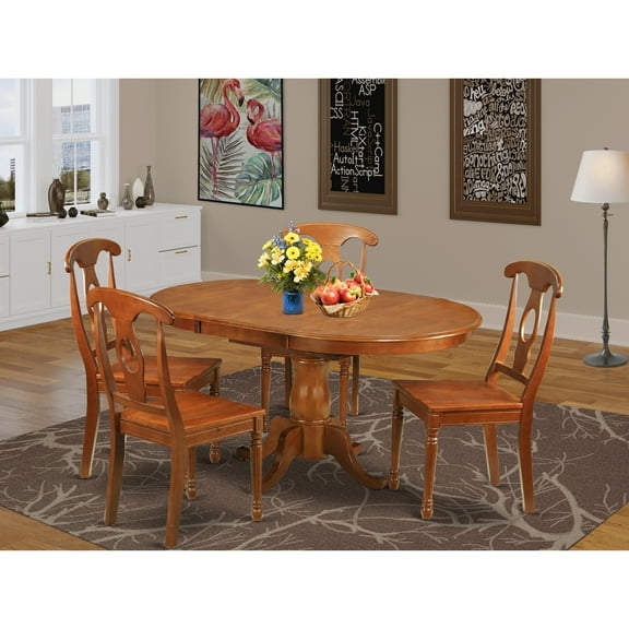 Oval Dining Room Set - Table with Leaf & Chairs - Elegant Design for Home